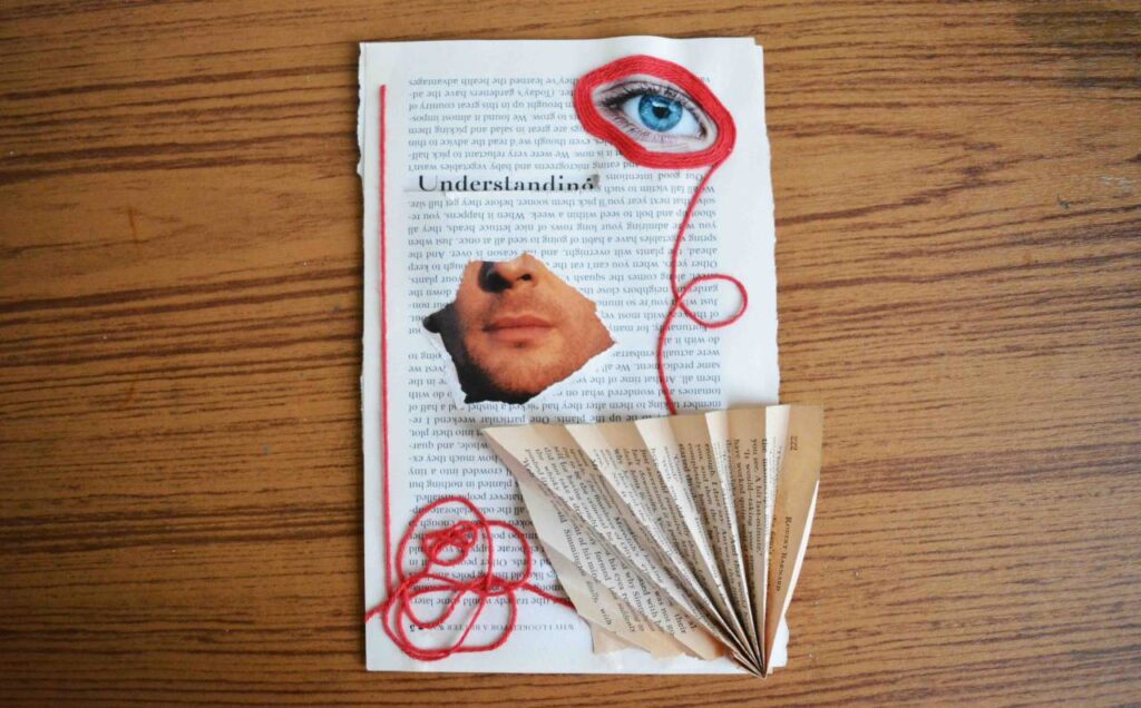 Mixed Media Booklet Collage by Lianne Regtuit Red thread 1